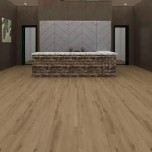 Alpine 7mm SPC vinyl plank flooring installed in a modern reception area