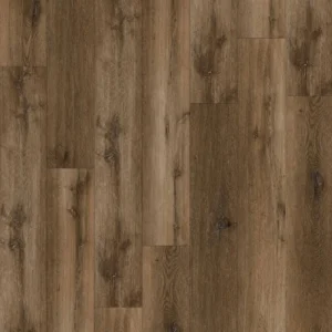Boston 7mm waterproof SPC vinyl plank flooring in dark rustic brown wood look