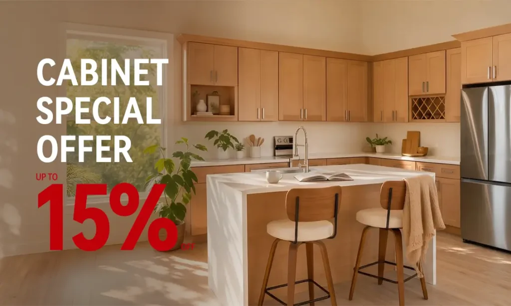 Cabinet special offer with up to 15 percent off kitchen cabinets