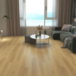 Denton 6.5mm SPC vinyl plank flooring installed in a modern living room