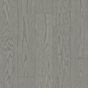 14mm Red Oak engineered wood flooring in a cool gray tone with pronounced oak grain