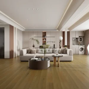 14mm European oak engineered wood flooring in a modern living room
