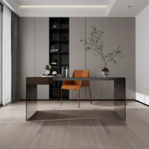 14mm European oak engineered wood flooring in a modern home office