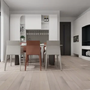 14mm European oak engineered wood flooring in a modern dining area