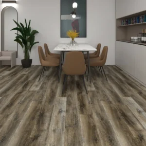 London SPC vinyl plank flooring installed in a modern dining area