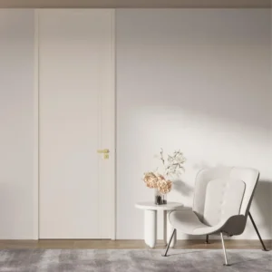 MFP510 white modern interior door with minimalist recessed panel design