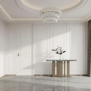 MWP924 white wood grain interior door with classic recessed panel design