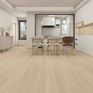 Miami 7mm SPC vinyl plank flooring installed in a minimalist kitchen and dining space