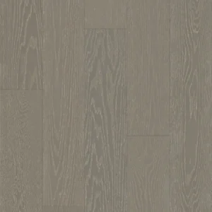 14mm Red Oak engineered wood flooring in a muted warm gray taupe tone with linear oak grain