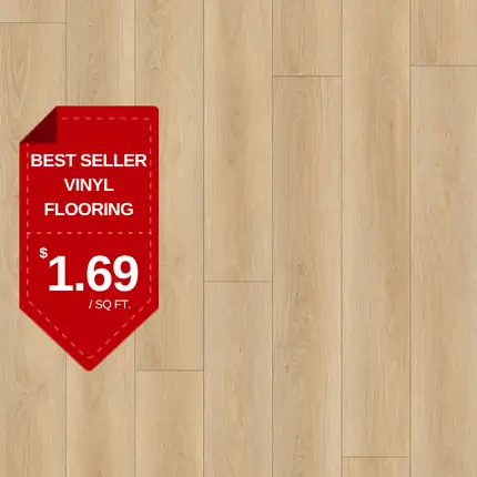 NW003 best-selling vinyl flooring promotional graphic at $1.69 per sq. ft.