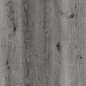 Orlando 7mm waterproof SPC vinyl plank flooring in deep charcoal gray wood look