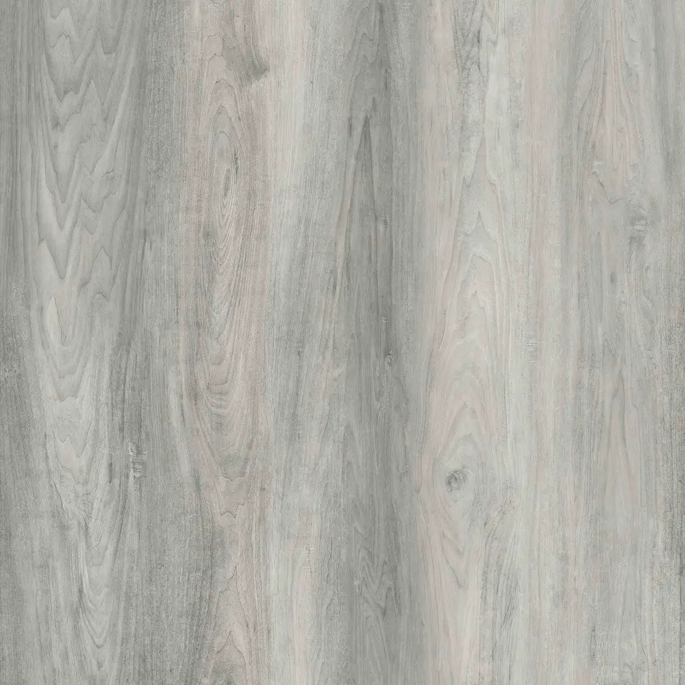 Sahara 7mm waterproof SPC vinyl plank flooring in light silver gray wood look