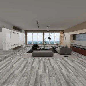 Seattle 7mm SPC vinyl plank flooring installed in a spacious modern living room