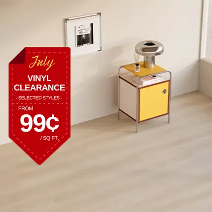 July vinyl flooring clearance from 99 cents per sq. ft.
