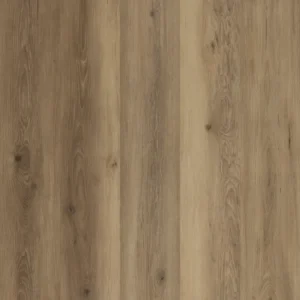 Willow Ridge hybrid resilient flooring with light beige oak wood grain and subtle natural knots