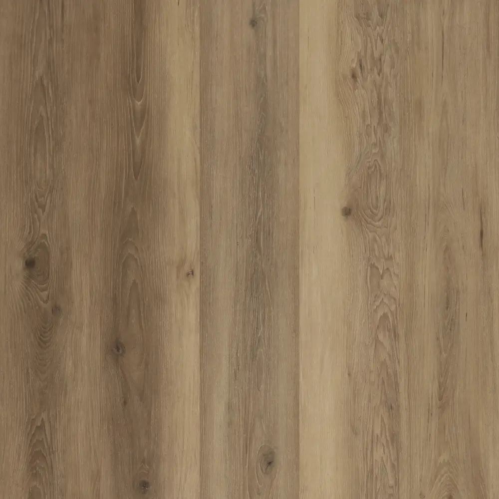 Willow Ridge hybrid resilient flooring with light beige oak wood grain and subtle natural knots